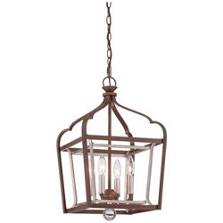 Astrapia 13&quot; Wide Rubbed Sienna 4-Light Foyer Pendant