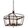 Astrapia 20"W Dark Rubbed Sienna and Silver 6-Light Pendant