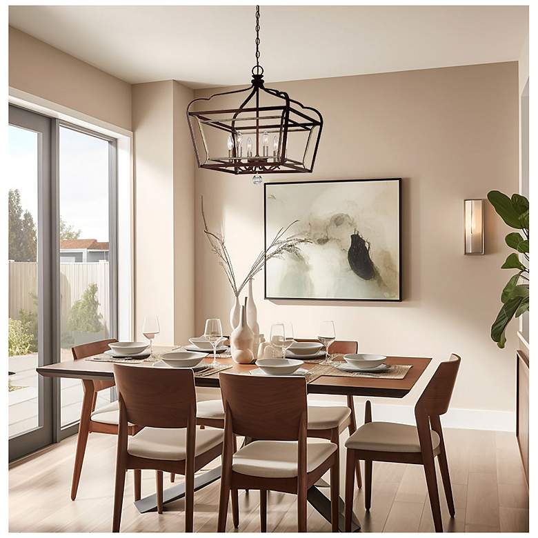 Image 2 Astrapia 20"W Dark Rubbed Sienna and Silver 6-Light Pendant more views