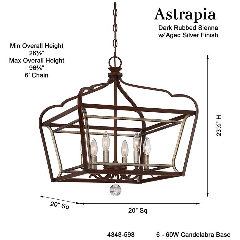 Image 4 Astrapia 20"W Dark Rubbed Sienna and Silver 6-Light Pendant more views
