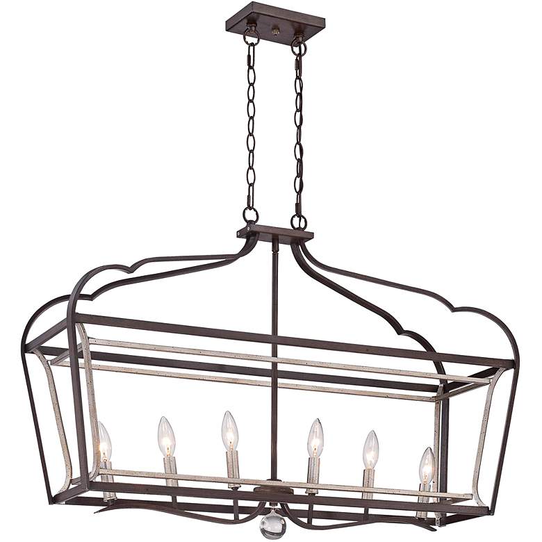 Image 2 Astrapia 36"W Rubbed Sienna Kitchen Island Light Chandelier