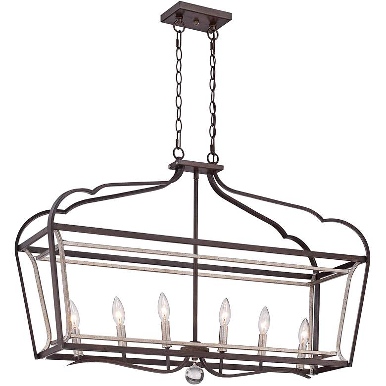 Image 2 Astrapia 36 inchW Rubbed Sienna Kitchen Island Light Chandelier