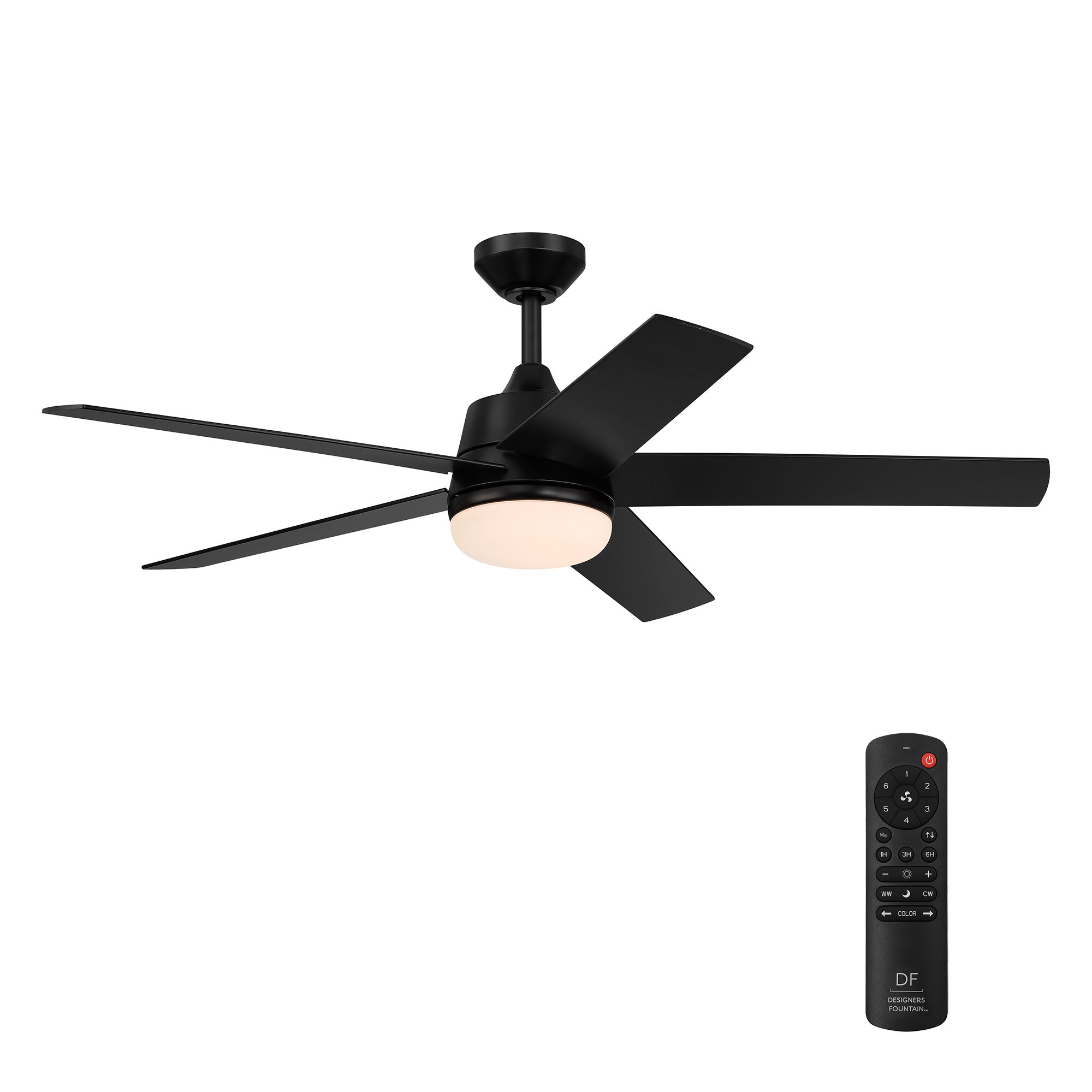 Image 5 Astrea 52 in. LED Matte Black Standard Mount Smart Ceiling Fan more views
