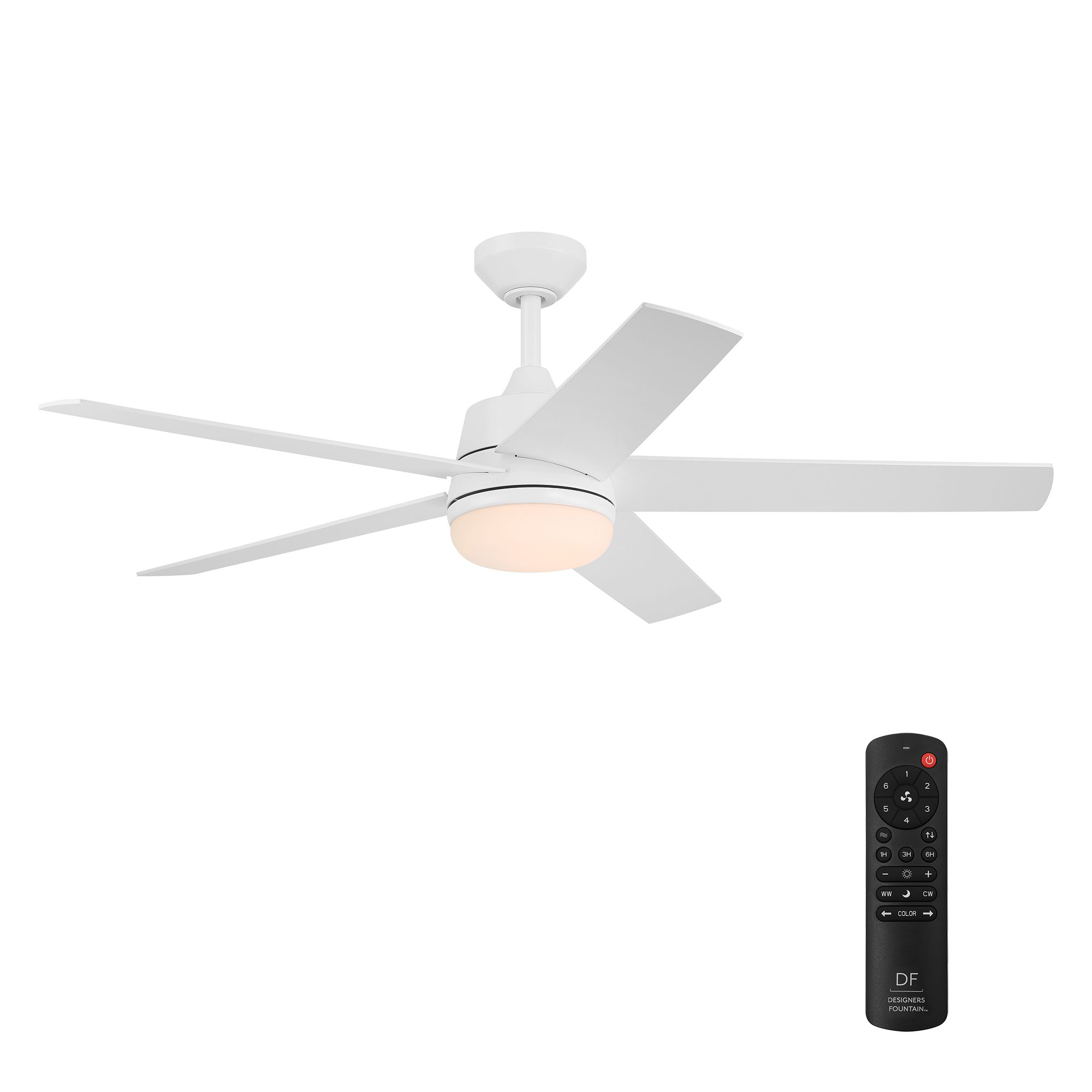 Image 4 Astrea 52 in. LED Matte White Standard Mount Smart Ceiling Fan more views