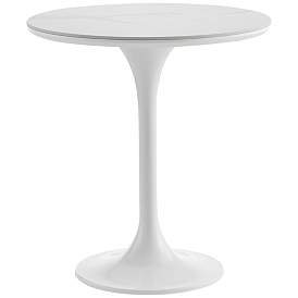 Image1 of Astrid 19 3/4" Wide Matte White Lacquer Side Table