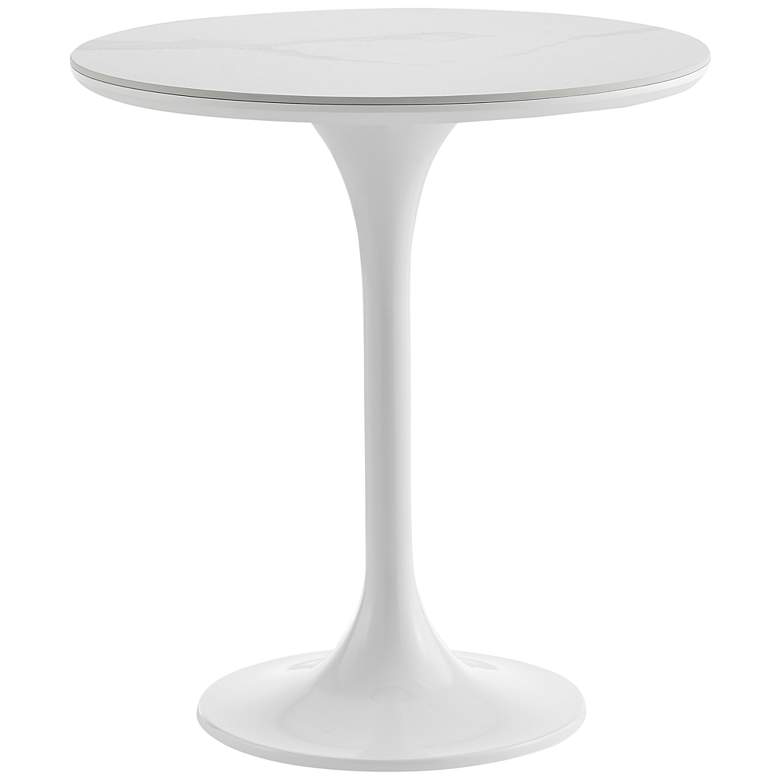 Image 1 Astrid 19 3/4" Wide Matte White Lacquer Side Table