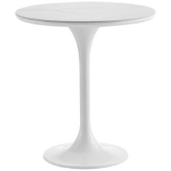 Astrid 19 3/4&quot; Wide Matte White Lacquer Side Table