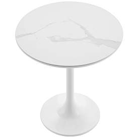 Image2 of Astrid 19 3/4" Wide Matte White Lacquer Side Table more views