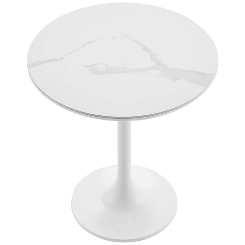 Image 2 Astrid 19 3/4 inch Wide Matte White Lacquer Side Table more views