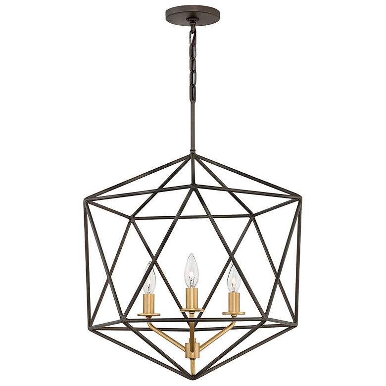Image 1 Astrid 20" Wide Matte Bronze 3-Light Geometric Chandelier