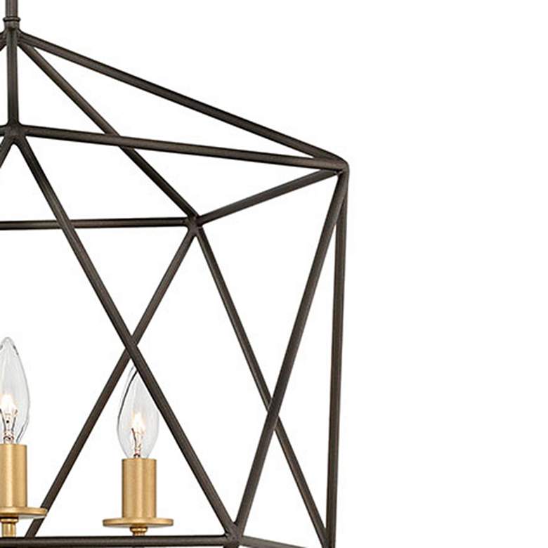 Image 2 Astrid 20" Wide Matte Bronze 3-Light Geometric Chandelier more views