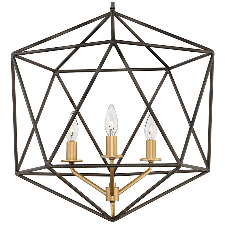 Image 3 Astrid 20" Wide Matte Bronze 3-Light Geometric Chandelier more views