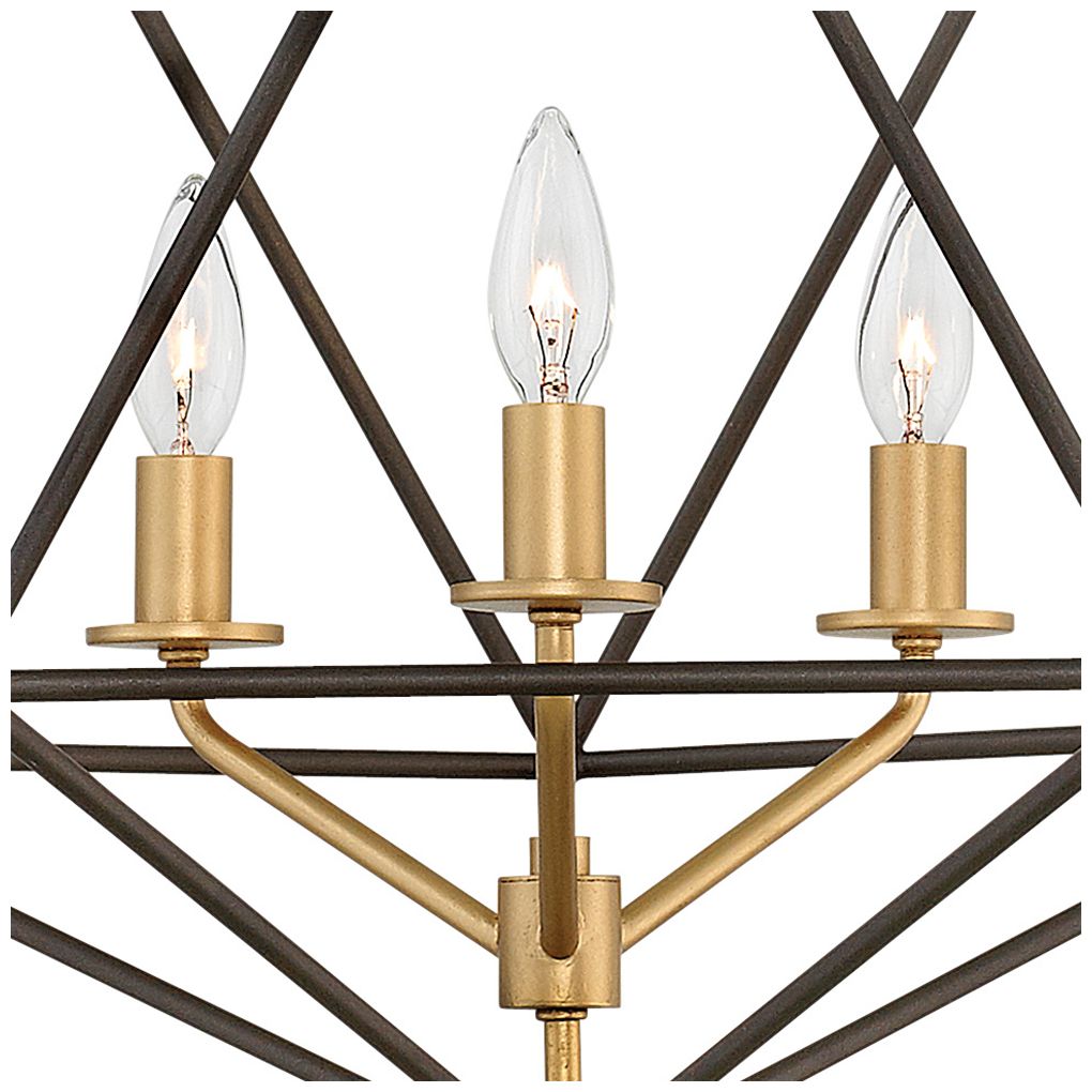 Astrid 20" Wide Matte Bronze 3-Light Geometric Chandelier