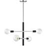 Astrid 24" Wide Polished Nickel and Black 4-Light Chandelier