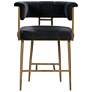 Astrid 26 1/4" Gray Velvet Counter Stool with Rolled Arms