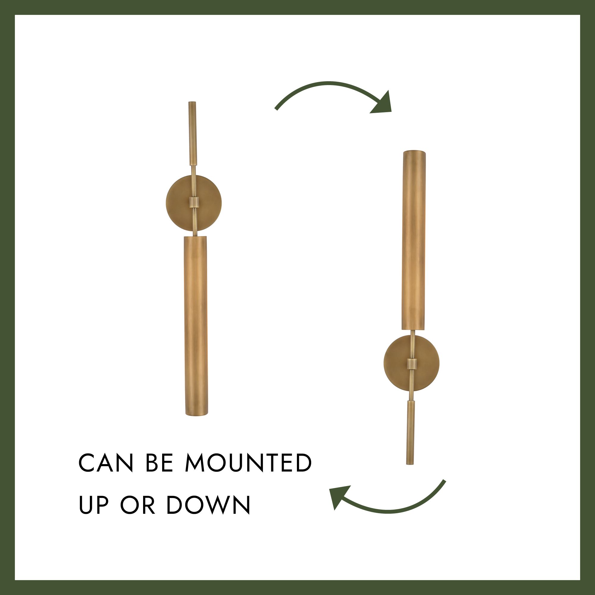 Astrid 26" High Vintage Brass LED Wall Sconce