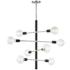 Astrid 28" Wide Polished Nickel and Black 8-Light Chandelier