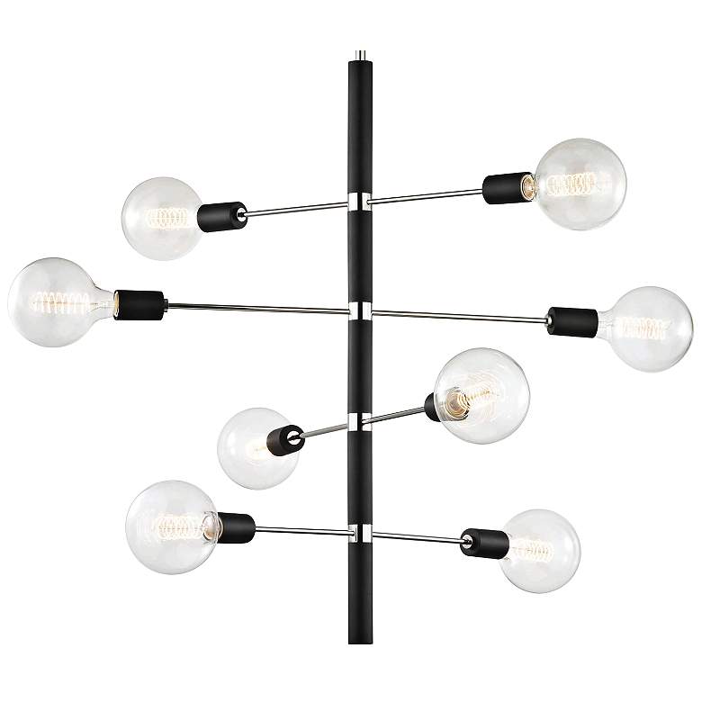 Image 2 Astrid 28" Wide Polished Nickel and Black 8-Light Chandelier more views
