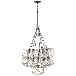 Astrid 33 1/2&quot; Wide Silver Patina 11-Light Cluster Pendant