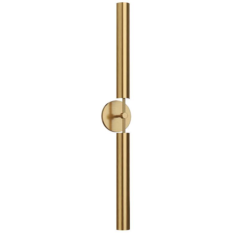 Image 1 Astrid 34 1/4" High Vintage Brass 2-Light LED Wall Sconce