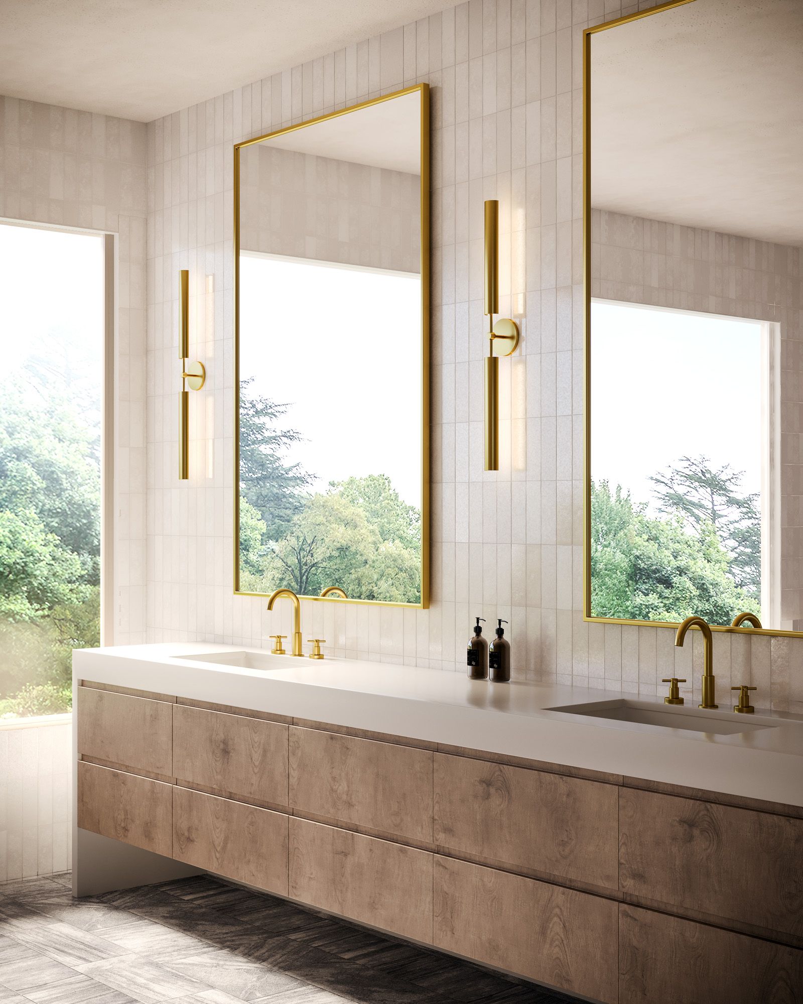 Image 2 Astrid 34 1/4" High Vintage Brass 2-Light LED Wall Sconce more views