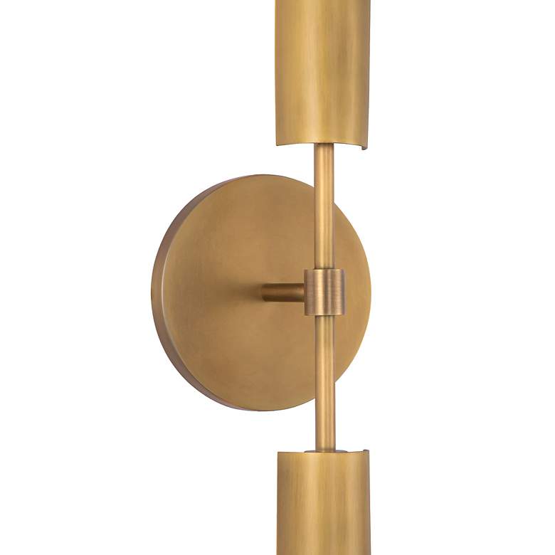Image 7 Astrid 34 1/4" High Vintage Brass 2-Light LED Wall Sconce more views