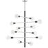 Astrid 36"W Polished Nickel and Black 12-Light Chandelier