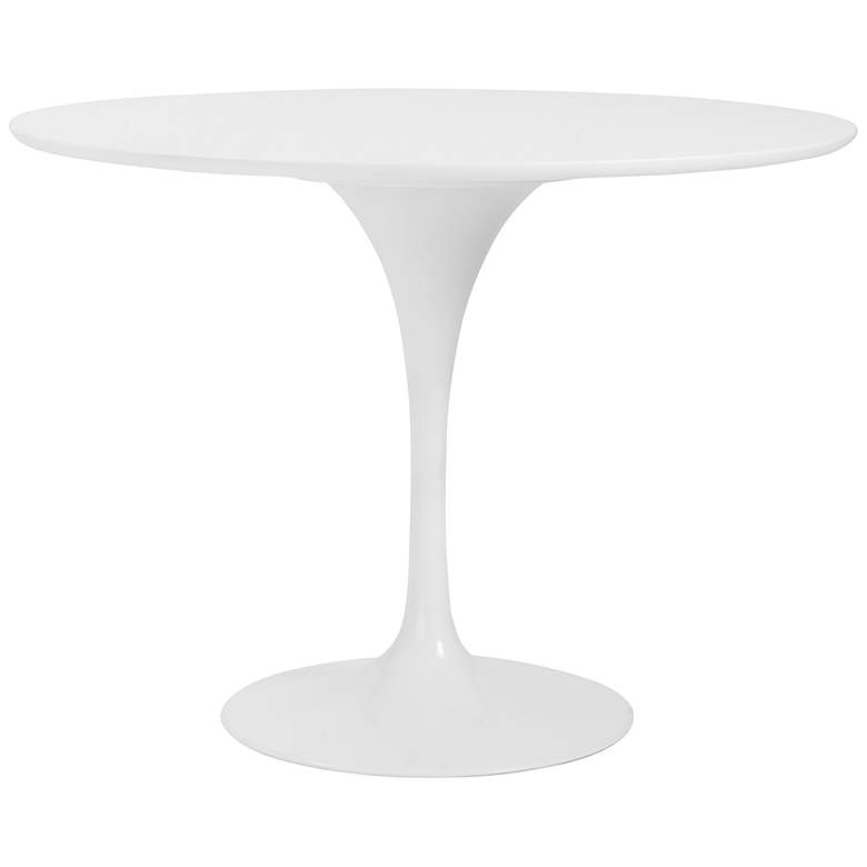 Image 2 Astrid 39 1/2" Wide Matte White Lacquer Round Dining Table