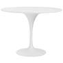 Astrid 39 1/2" Wide Matte White Lacquer Round Dining Table in scene