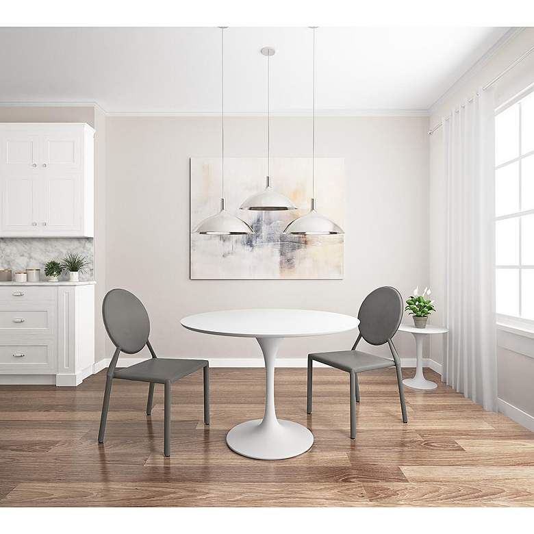 Image 4 Astrid 39 1/2" Wide Matte White Lacquer Round Dining Table more views