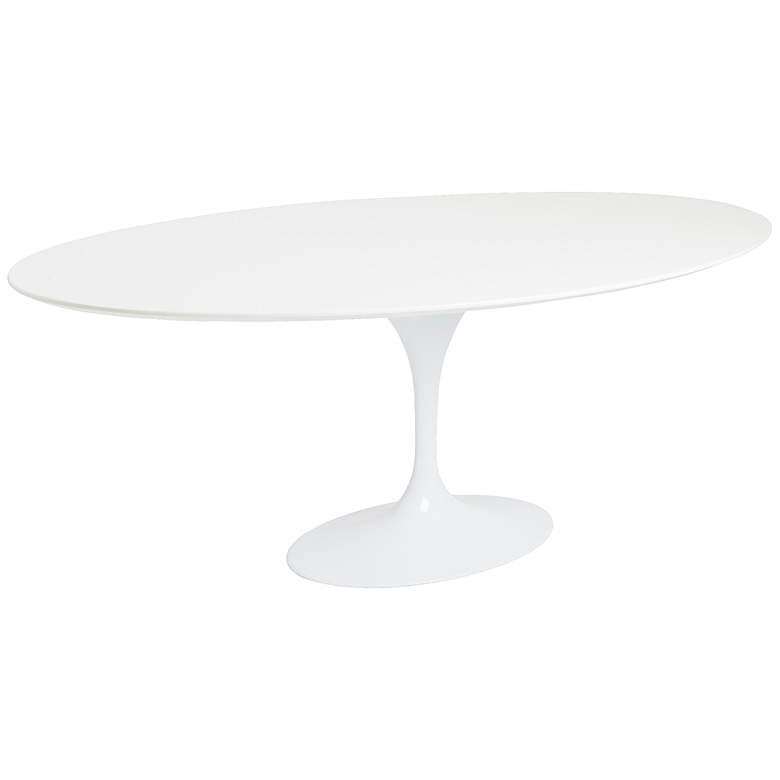 Image 3 Astrid 78 1/2" Wide Satin White Modern Oval Dining Table