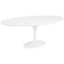 Astrid 78 1/2" Wide Satin White Modern Oval Dining Table