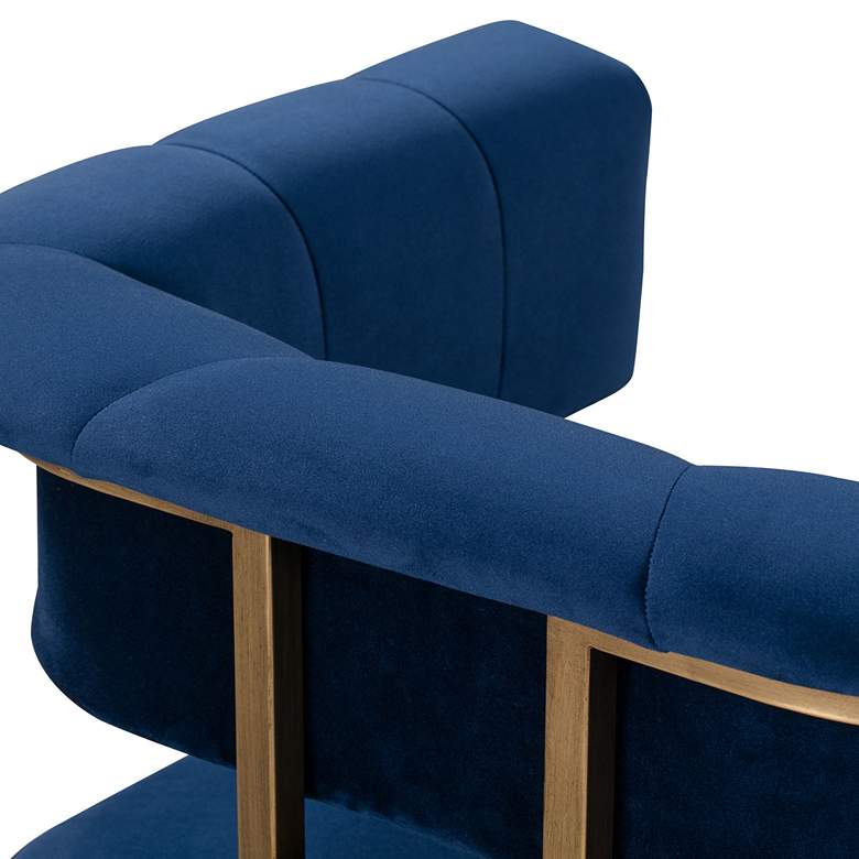 Image 5 Astrid Navy Velvet Dining Chair with Rolled Arms more views
