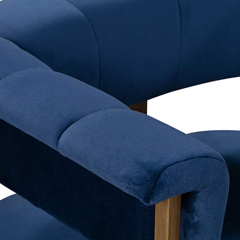 Image 6 Astrid Navy Velvet Dining Chair with Rolled Arms more views