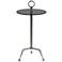 Astro 14" Wide Steel and Charcoal Gray Glass Accent Table