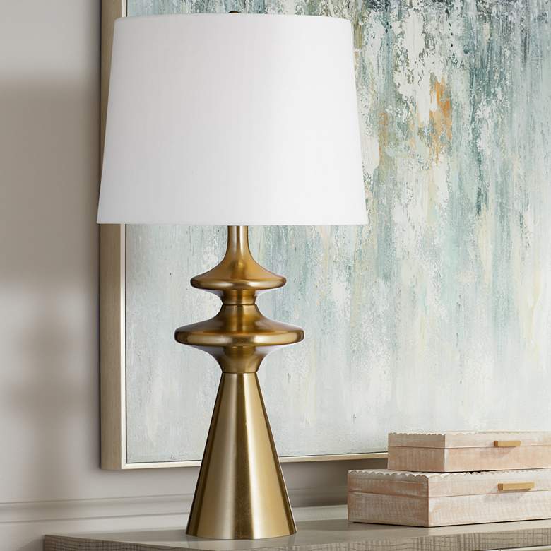 Image 1 Astro 28" Mid-Century Styled Gold Table Lamp