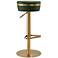 Astro Malachite Green Vegan Leather Adjustable Bar Stool