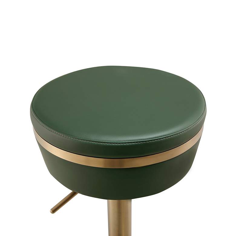 Image 3 Astro Malachite Green Vegan Leather Adjustable Bar Stool more views