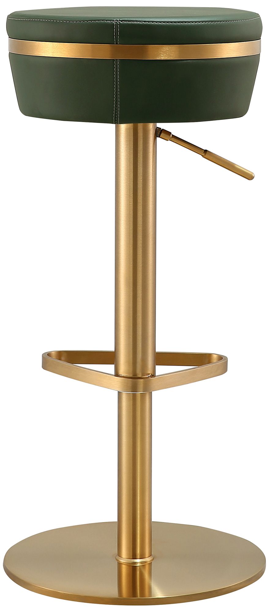 Astro Malachite Green Vegan Leather Adjustable Bar Stool in scene