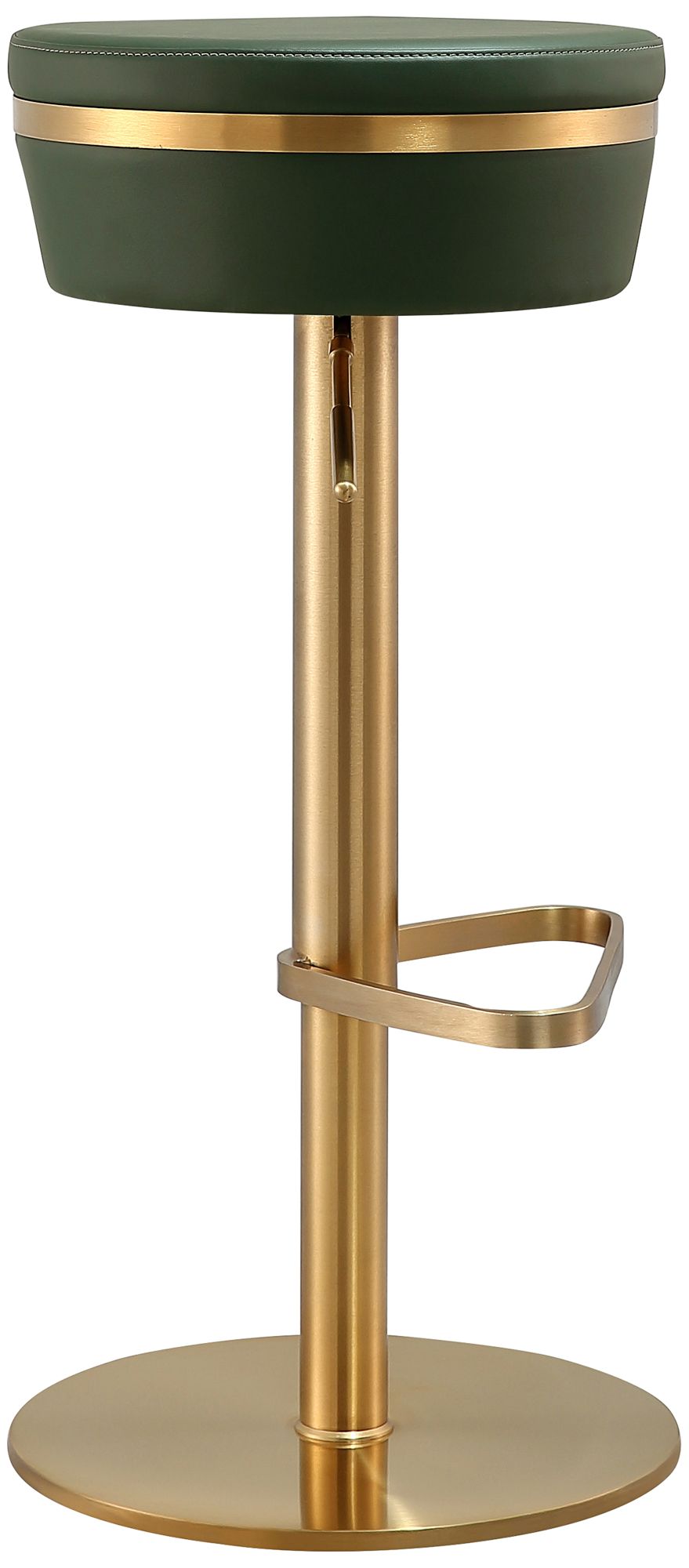 Astro Malachite Green Vegan Leather Adjustable Bar Stool in scene