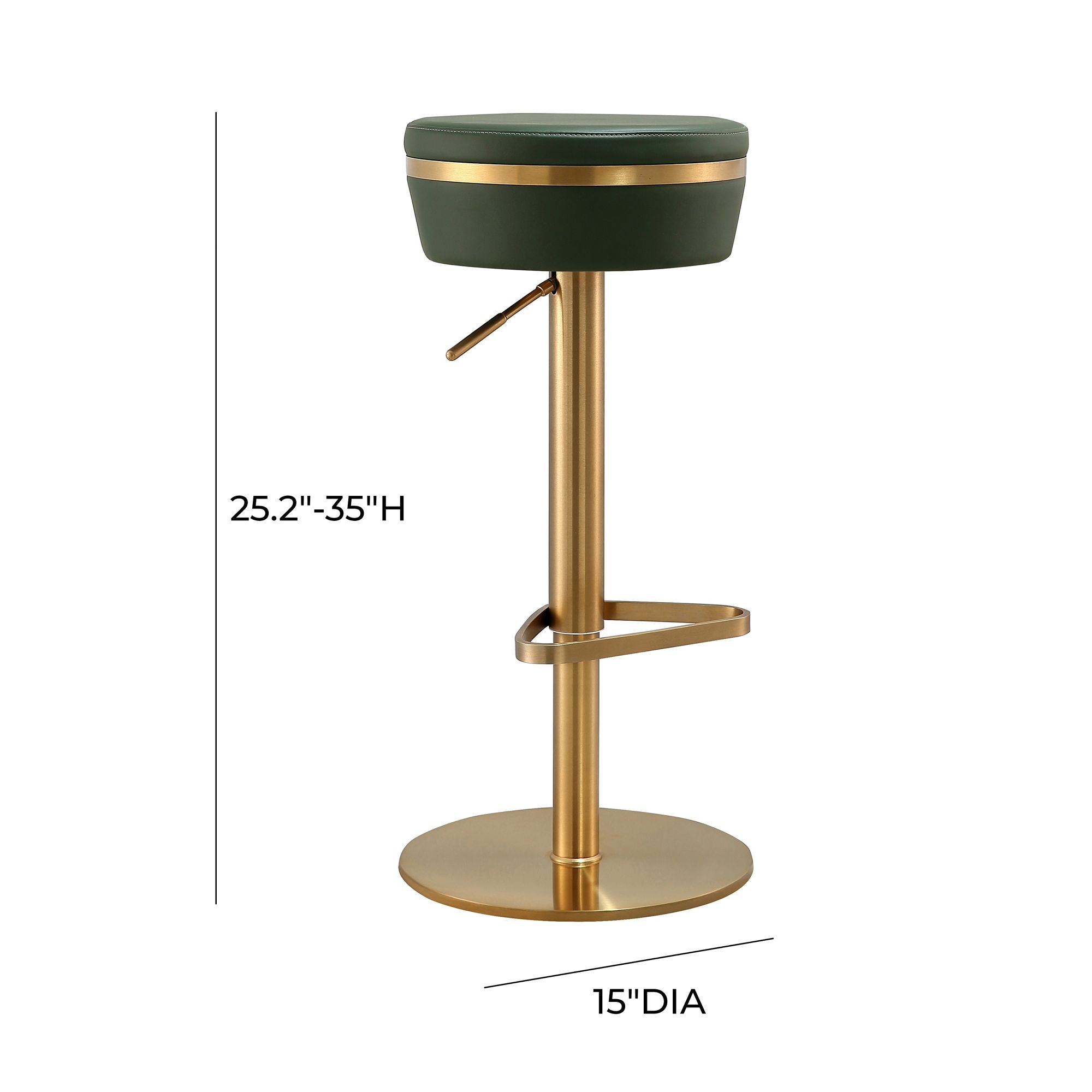 Astro Malachite Green Vegan Leather Adjustable Bar Stool in scene