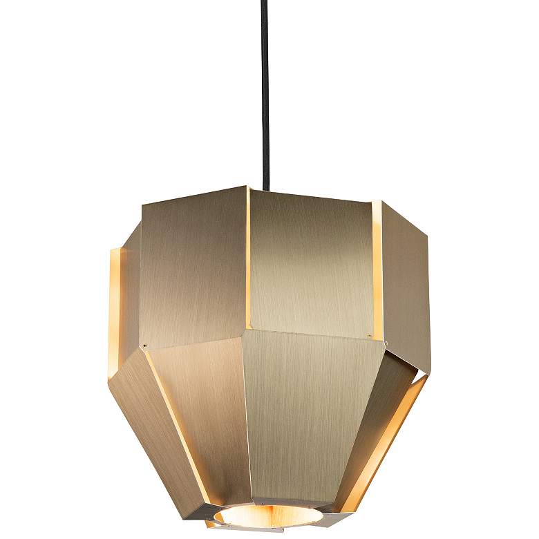 Image 2 Astrum 11 3/4 inch Wide Distressed Brass LED Mini Pendant Light