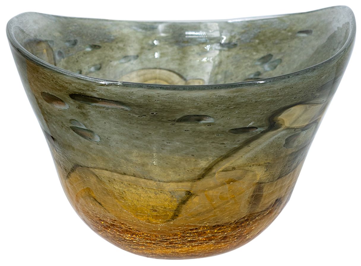 Image 4 Asymmetrical Glass Bowl - Black, Amber more views