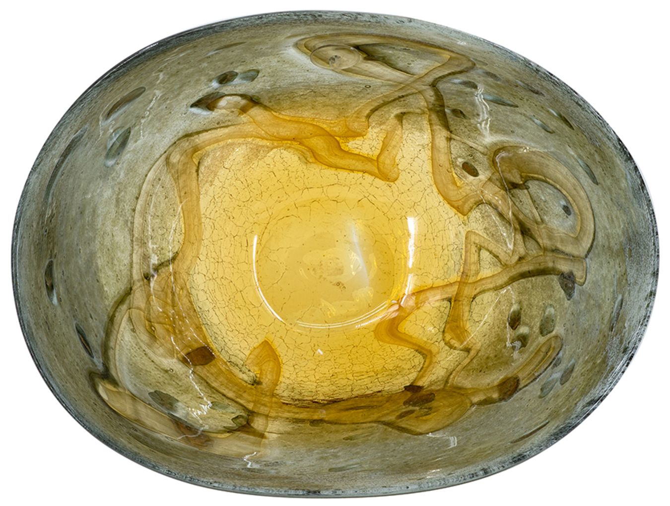 Image 5 Asymmetrical Glass Bowl - Black, Amber more views