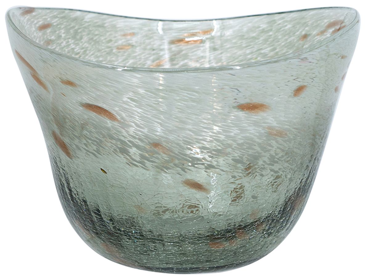 Image 4 Asymmetrical Glass Bowl - Smoky Gray, Brown more views