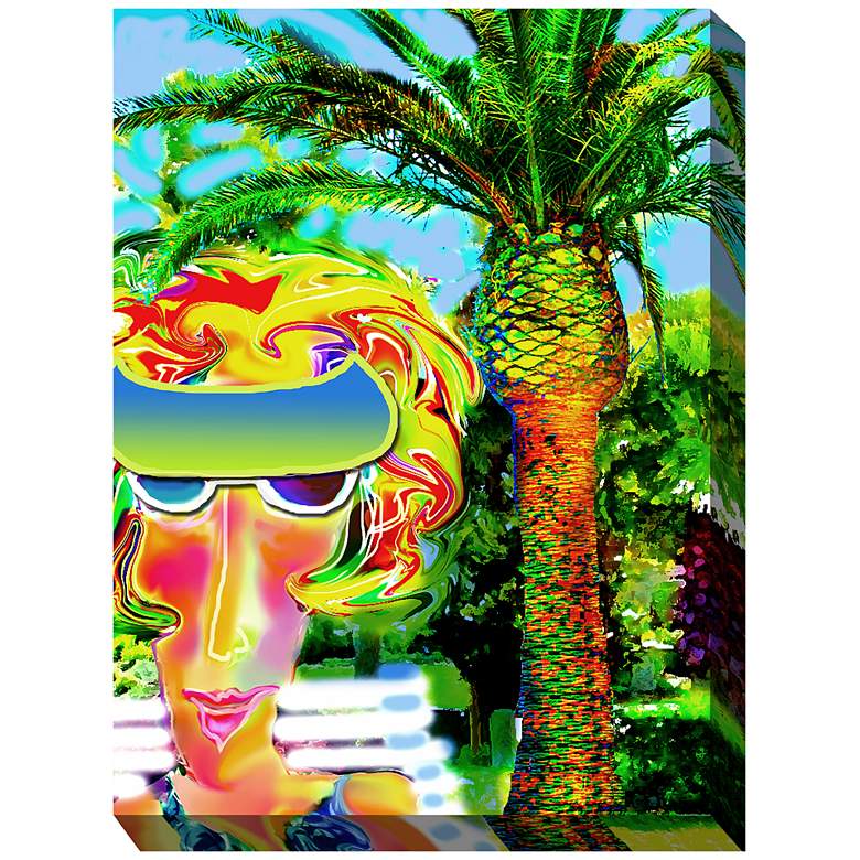 Image 2 At the Pool 40" High Rectangular Outdoor Canvas Wall Art