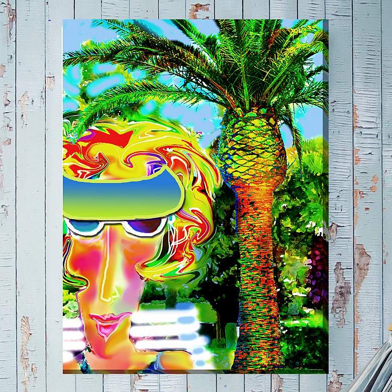 Image 1 At the Pool 40" High Rectangular Outdoor Canvas Wall Art