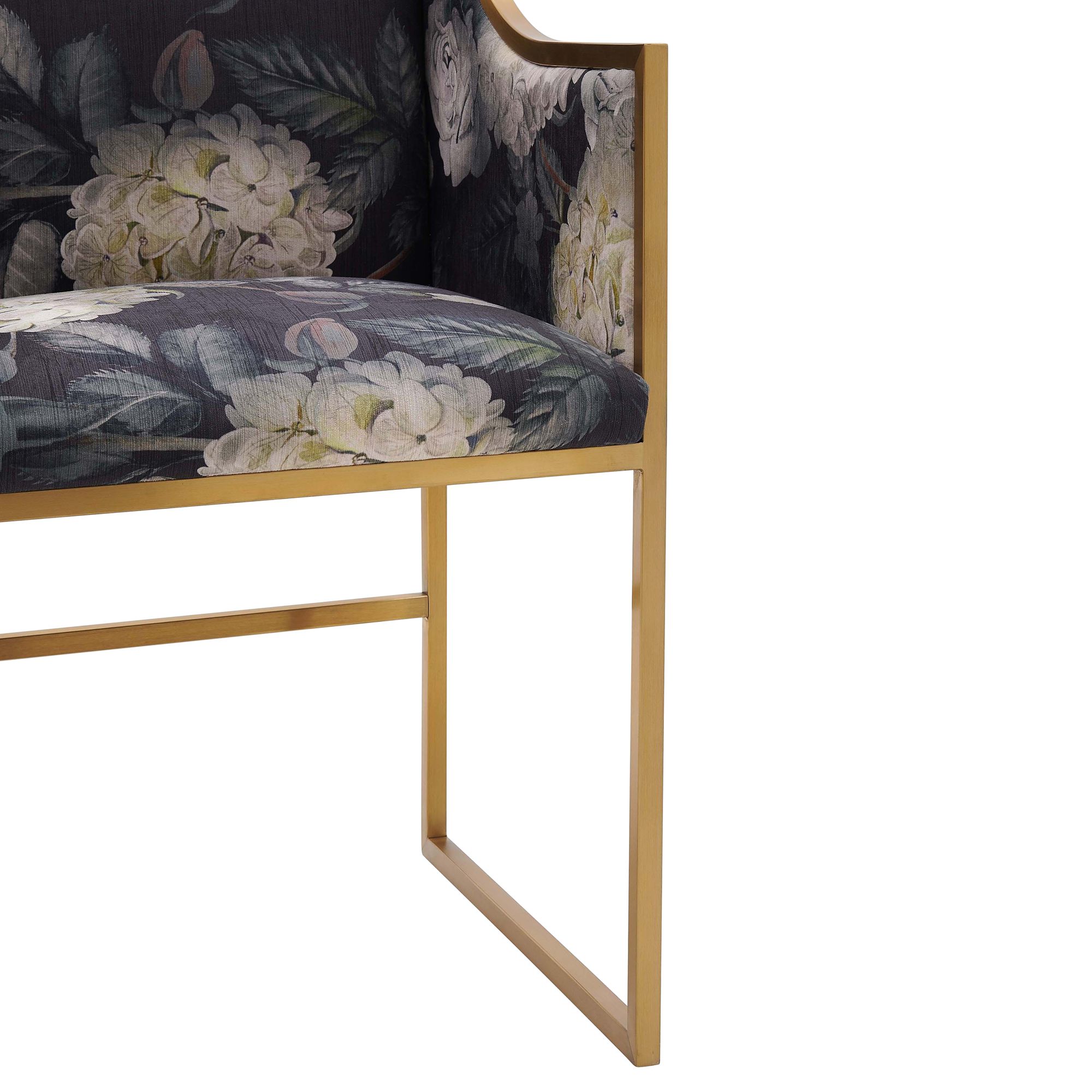 Image 4 Atara Floral Velvet Gold Chair more views