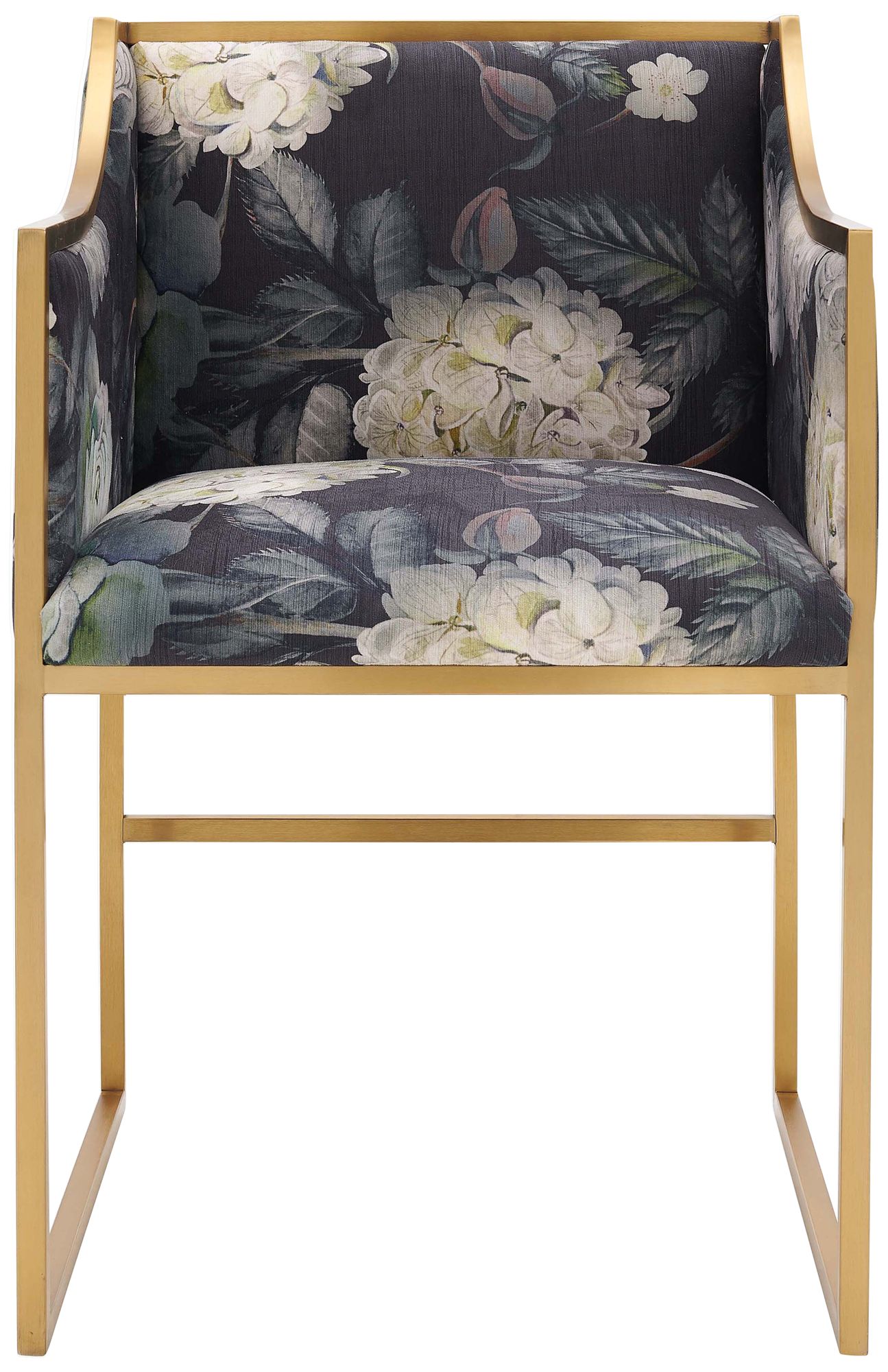 Image 5 Atara Floral Velvet Gold Chair more views