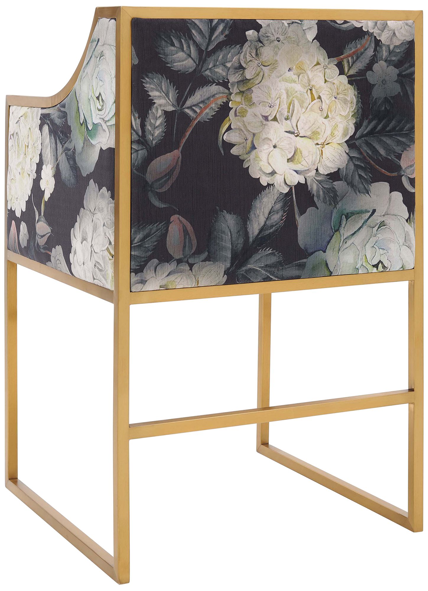 Image 6 Atara Floral Velvet Gold Chair more views